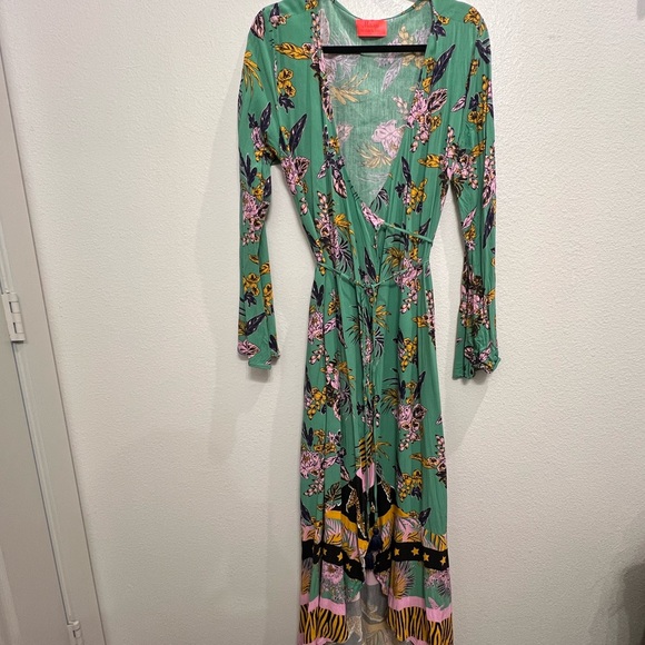 Maaji Herbaceous Moonbow Green Floral Maxi Dress Coverup - Picture 4 of 10